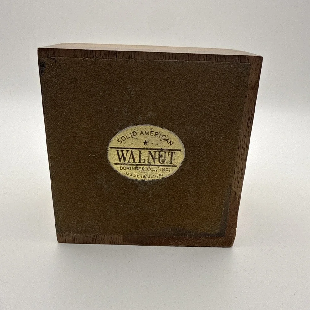 Vintage MCM Doringer Walnut Desk Pencil Pen Holder Mid Century 2.5